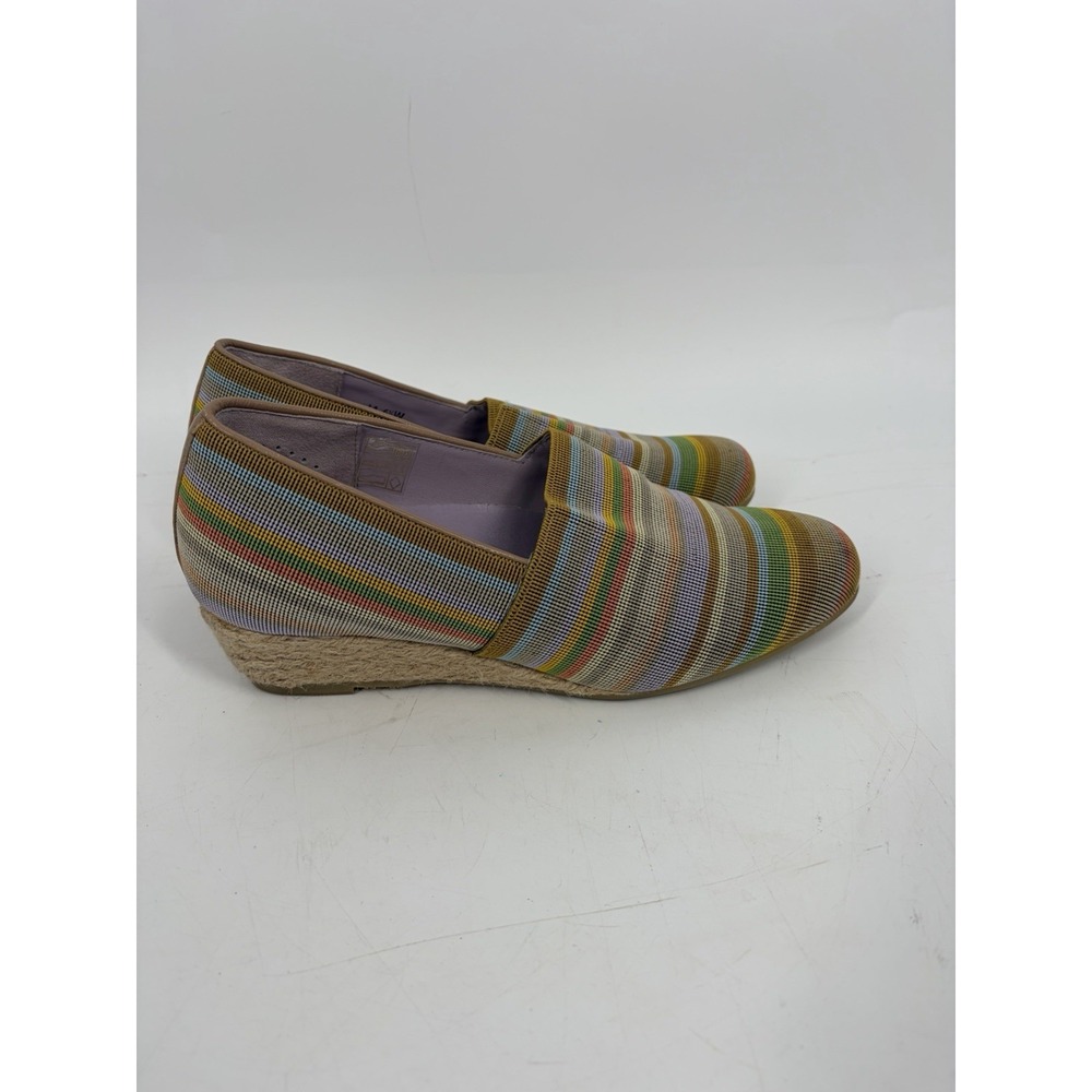 SAS Becky Jute Wrapped Wedge Slip On Shoes Womens 6.5W Stripe Made Italy